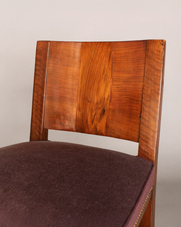 A Fine French Art Deco Walnut Side Chair - Image 8