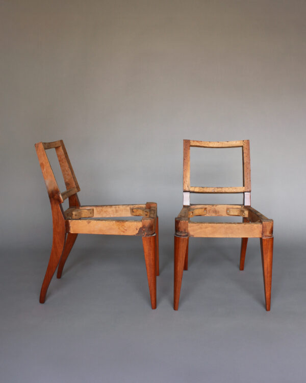 Pair of Fine French Art Deco Mahogany Side Chairs - Image 4