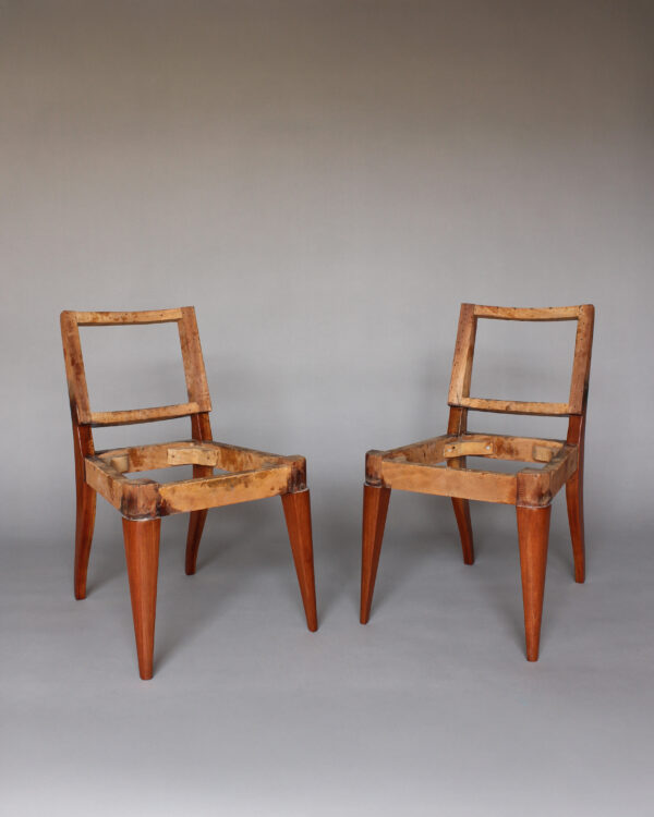 Pair of Fine French Art Deco Mahogany Side Chairs - Image 3