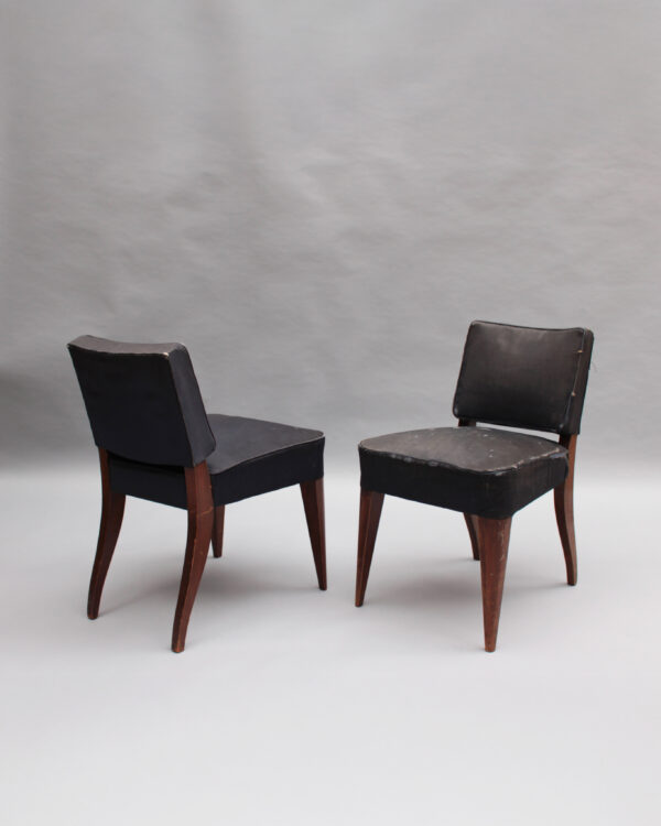 Pair of Fine French Art Deco Mahogany Side Chairs - Image 2