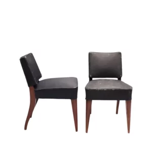 Pair of Fine French Art Deco Mahogany Side Chairs