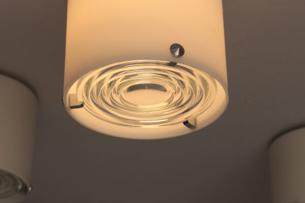 3 Fine French 1950s Glass and Chrome Flush Mounts by Perzel (1 pair + 1 similar) - Image 6