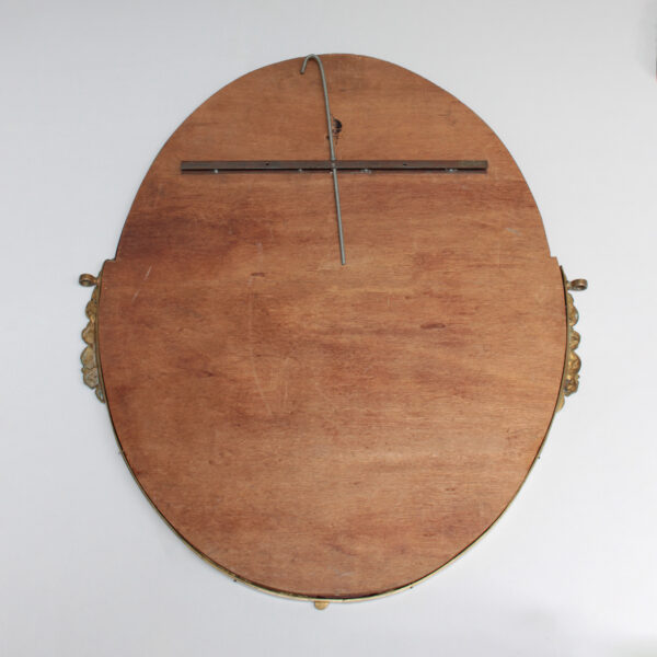 Fine French Art Deco Oval Mirror with a Solid Brass Frame - Image 10