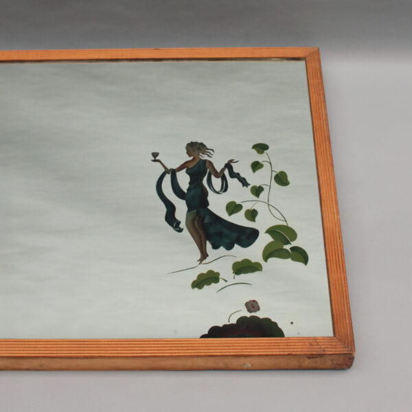 Large 1950th Illuminated Wood Framed Mirror - Image 8
