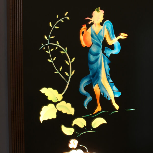 Large 1950th Illuminated Wood Framed Mirror - Image 5