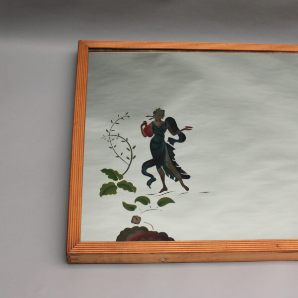 Large 1950th Illuminated Wood Framed Mirror - Image 3