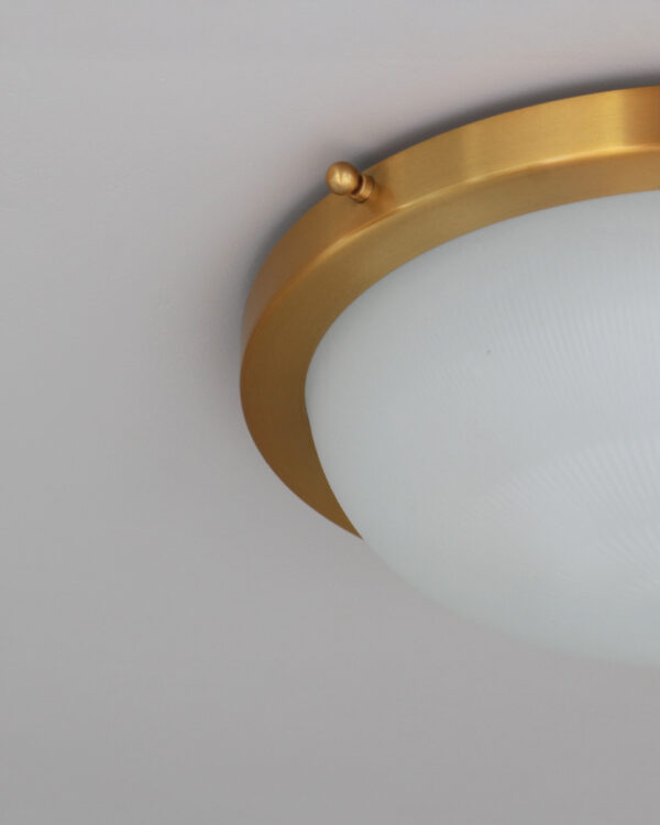 Fine French 1950s Glass and Brass Flush Mount/ Sconce by Jean Perzel - Image 13