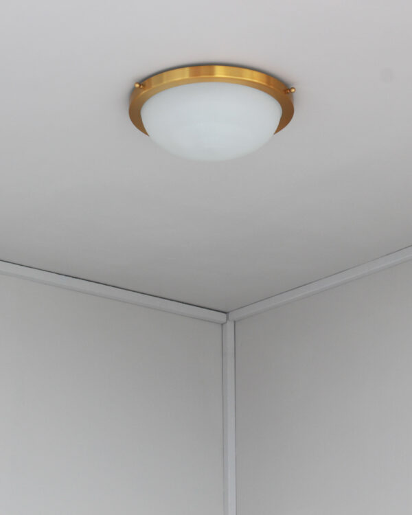 Fine French 1950s Glass and Brass Flush Mount/ Sconce by Jean Perzel - Image 6