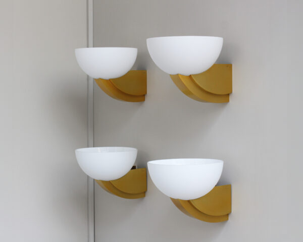 2 Pairs of Fine French Art Deco Bronze and Glass Sconces by Jean Perzel - Image 3