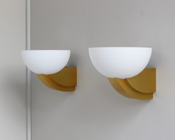 2 Pairs of Fine French Art Deco Bronze and Glass Sconces by Jean Perzel - Image 6