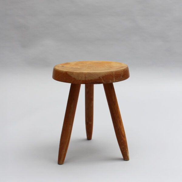 Charlotte Perriand - 1950s Low Solid Oak Berger Stool - Image 3