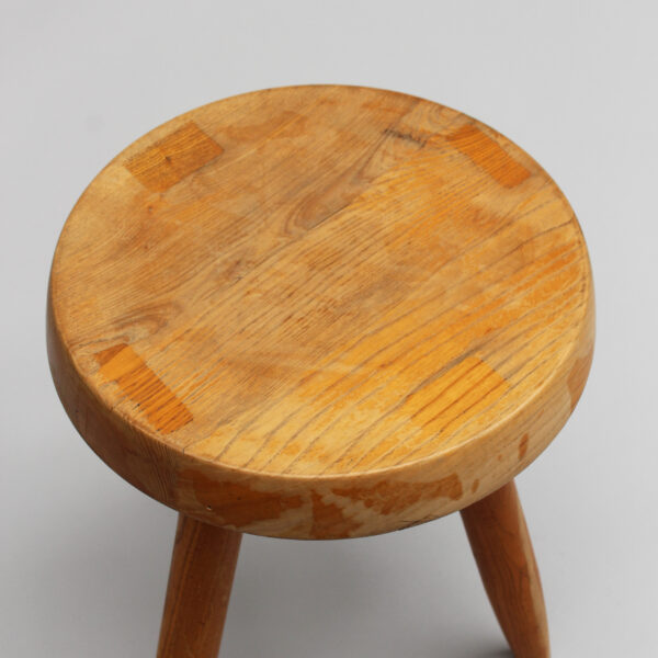 Charlotte Perriand - 1950s Low Solid Oak Berger Stool - Image 5