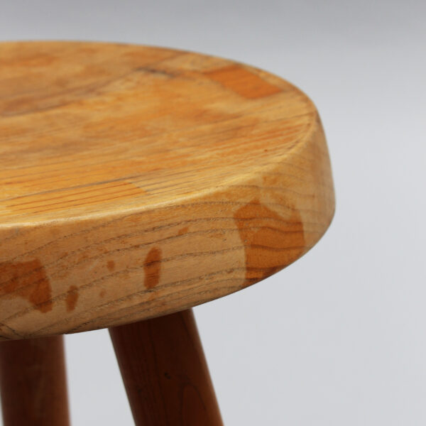 Charlotte Perriand - 1950s Low Solid Oak Berger Stool - Image 6