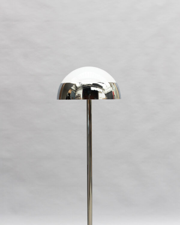 Fine French 1950s Chrome and Glass Floor Reading Lamp by Jean Perzel - Image 3