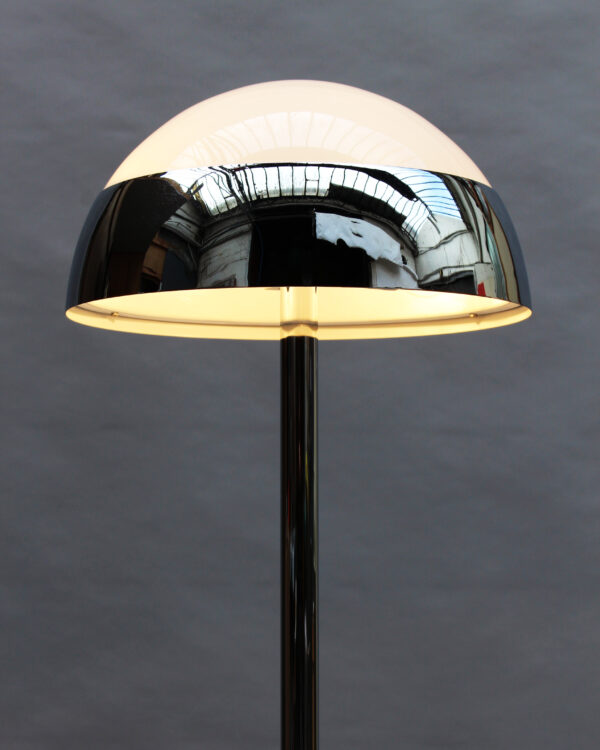 Fine French 1950s Chrome and Glass Floor Reading Lamp by Jean Perzel - Image 8
