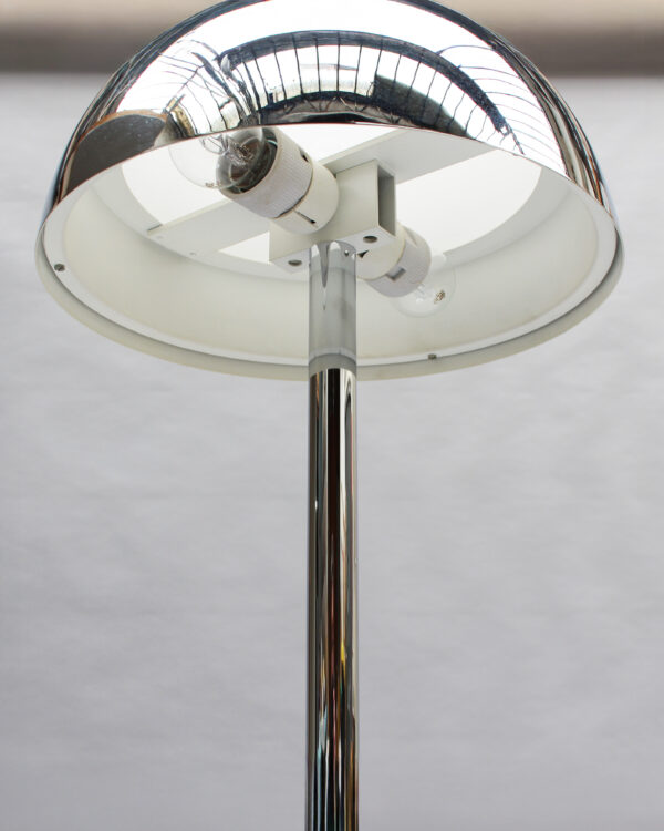 Fine French 1950s Chrome and Glass Floor Reading Lamp by Jean Perzel - Image 10