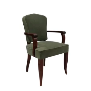 Fine French Art Deco Mahogany Armchair by Gaston Poisson