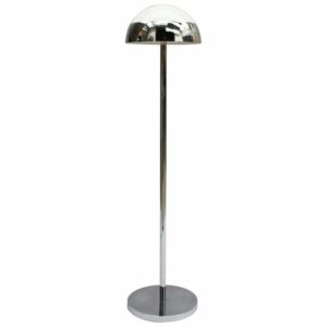 Fine French 1950s Chrome and Glass Floor Reading Lamp by Jean Perzel