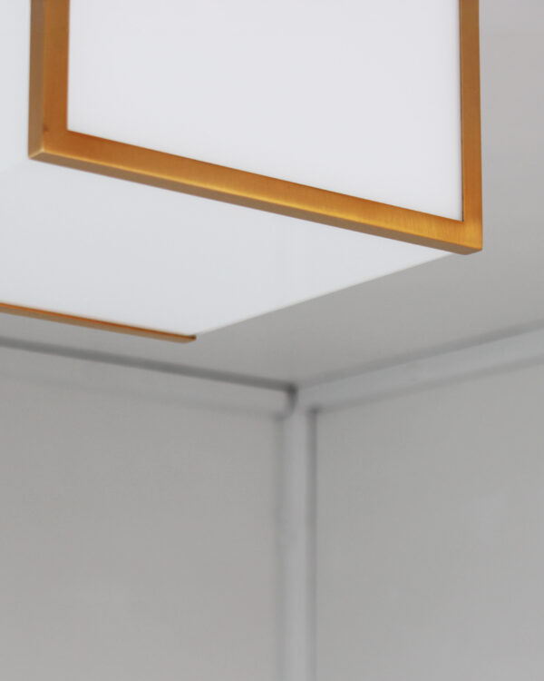2 Fine French 1970s Cubical Glass and Brass Flush Mounts by Perzel - Image 12