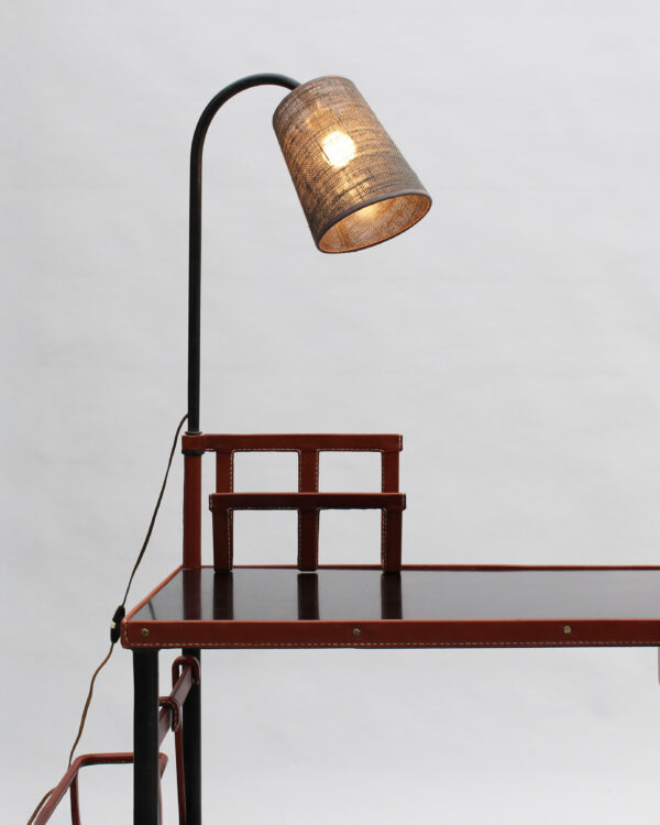 Jacques Adnet - A French 1950s Desk with Lamp by Jacques Adnet - Image 12
