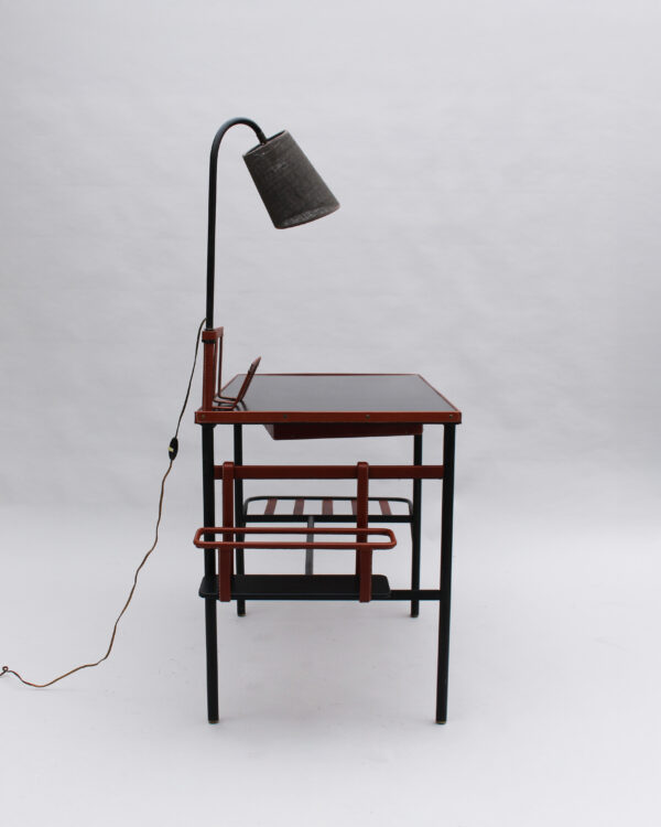 Jacques Adnet - A French 1950s Desk with Lamp by Jacques Adnet - Image 16