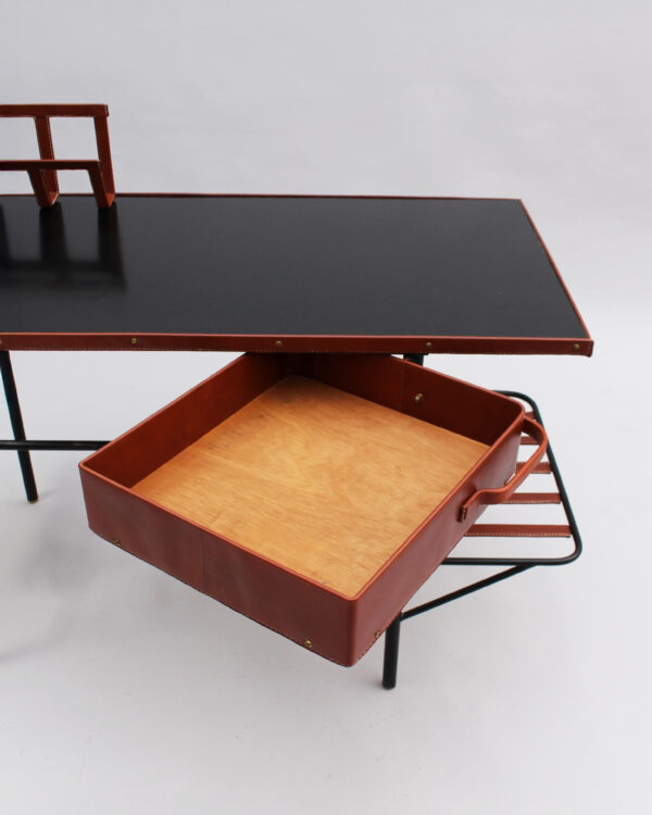 Jacques Adnet - A French 1950s Desk with Lamp by Jacques Adnet - Image 18