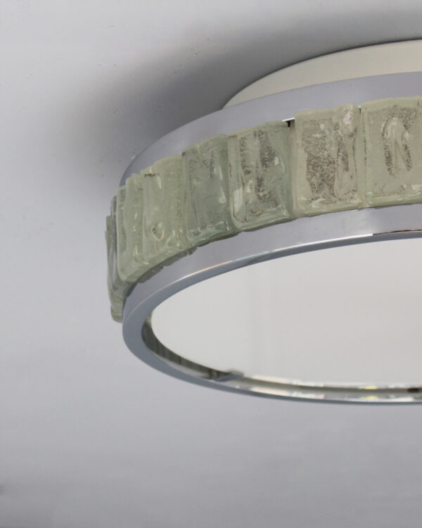 Fine French 1970s Chrome and Glass "Queen's Necklace" Ceiling Light by Perzel - Image 9