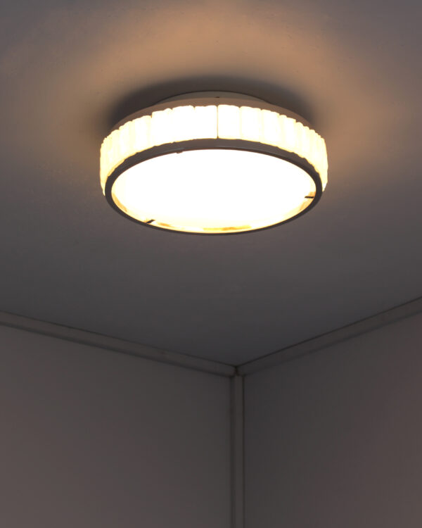 Fine French 1970s Chrome and Glass "Queen's Necklace" Ceiling Light by Perzel - Image 4