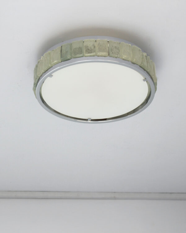 Fine French 1970s Chrome and Glass "Queen's Necklace" Ceiling Light by Perzel - Image 5
