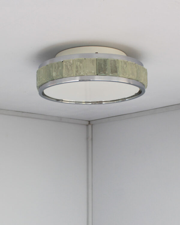 Fine French 1970s Chrome and Glass "Queen's Necklace" Ceiling Light by Perzel - Image 11