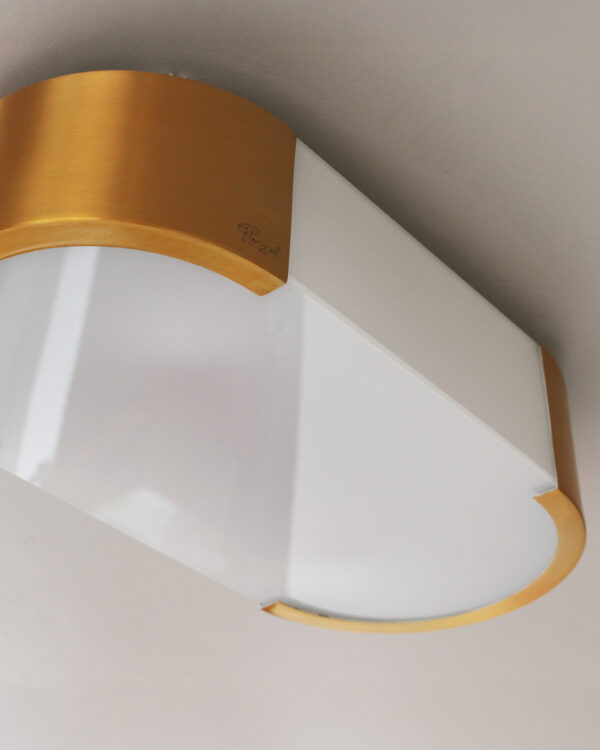 Fine French Art Deco Bronze and Glass Ceiling or Wall Light by Perzel - Image 8