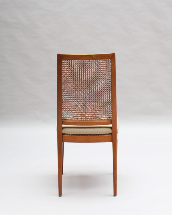 4 Fine French 1940s Cherry, Cane and Tapestry Side Chairs - Image 10