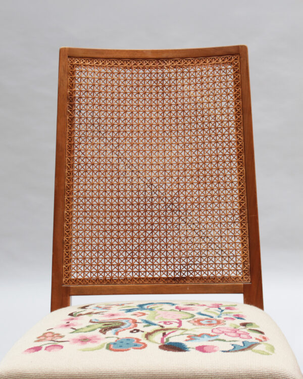 4 Fine French 1940s Cherry, Cane and Tapestry Side Chairs - Image 11