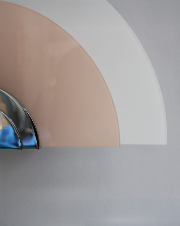 A Pair of Fine French Art Deco White and Pink Glass Wall Lights by Jean Perzel - Image 11