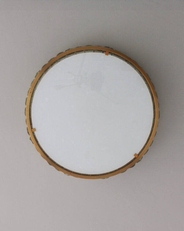 Fine French 1970s Brass and Glass "Queen's Necklace" Flush Mount by Perzel - Image 9