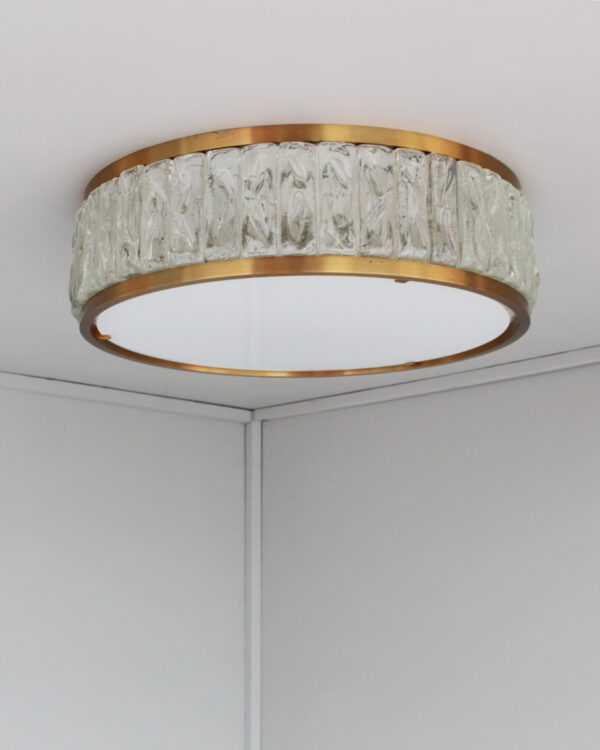 Fine French 1970s Brass and Glass "Queen's Necklace" Flush Mount by Perzel - Image 5