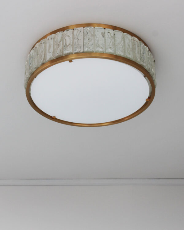 Fine French 1970s Brass and Glass "Queen's Necklace" Flush Mount by Perzel - Image 8