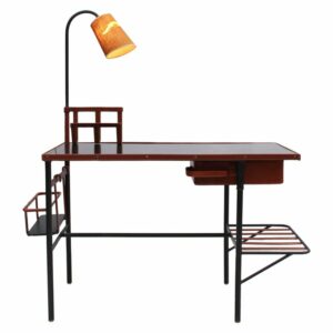 Jacques Adnet - A French 1950s Desk with Lamp by Jacques Adnet