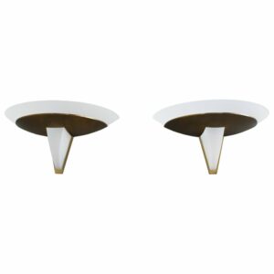 Pair of Fine French Art Deco Bronze and Glass Sconces by Jean Perzel