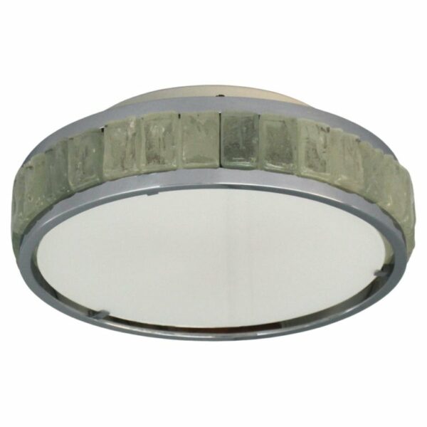 Fine French 1970s Chrome and Glass "Queen's Necklace" Ceiling Light by Perzel