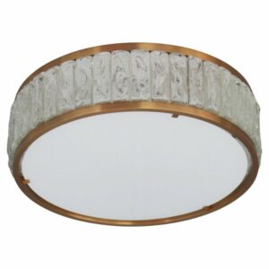 Fine French 1970s Brass and Glass "Queen's Necklace" Flush Mount by Perzel