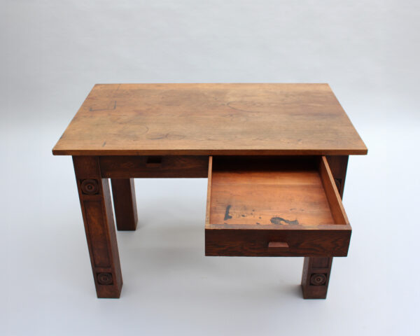 A Fine French Modernist Solid Oak Desk - Image 9