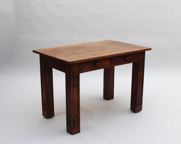 A Fine French Modernist Solid Oak Desk - Image 11