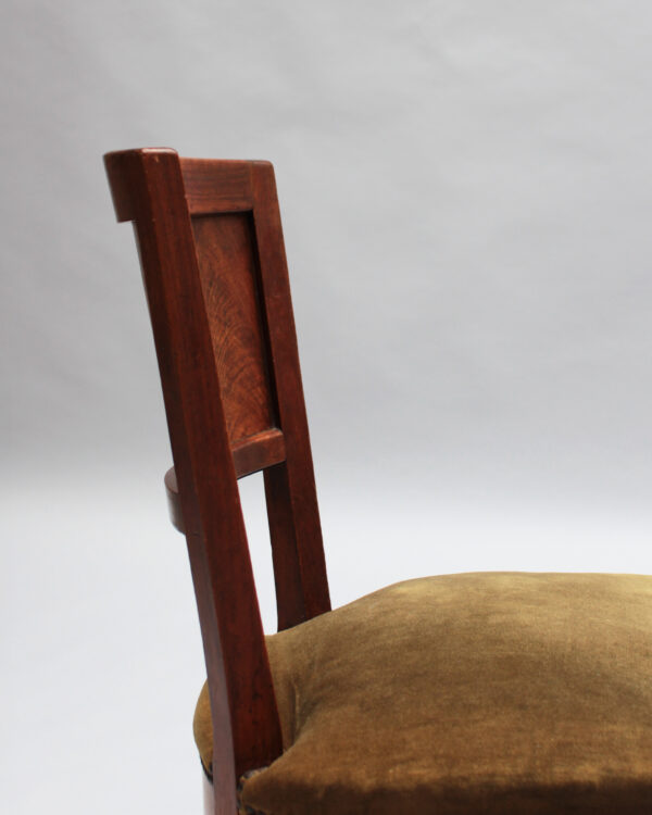 4 Fine French 1930s Walnut side chairs attributed to Francis Jourdain - Image 15