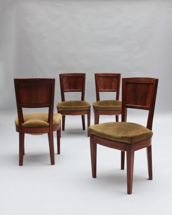 4 Fine French 1930s Walnut side chairs attributed to Francis Jourdain - Image 2