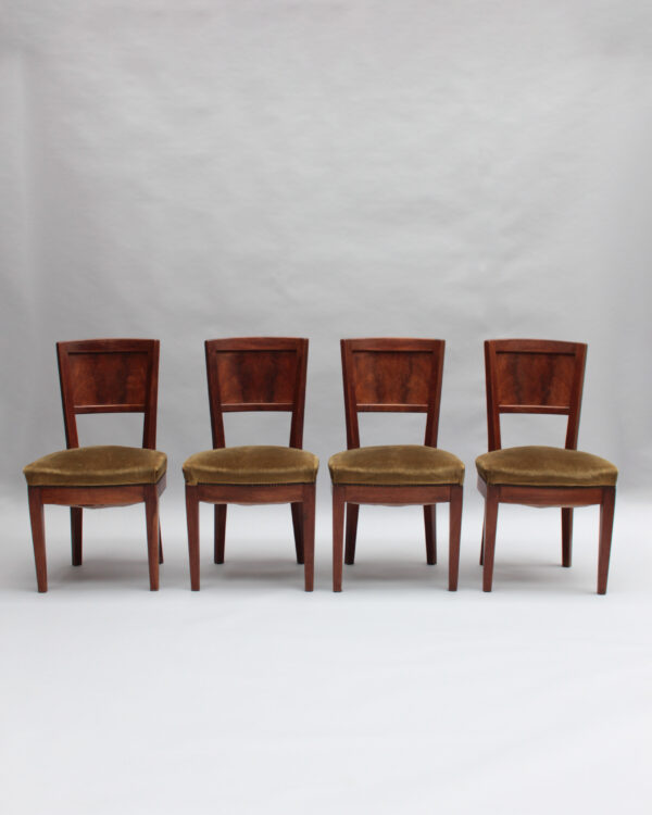 4 Fine French 1930s Walnut side chairs attributed to Francis Jourdain - Image 3