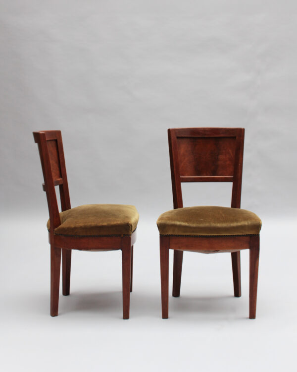 4 Fine French 1930s Walnut side chairs attributed to Francis Jourdain - Image 5