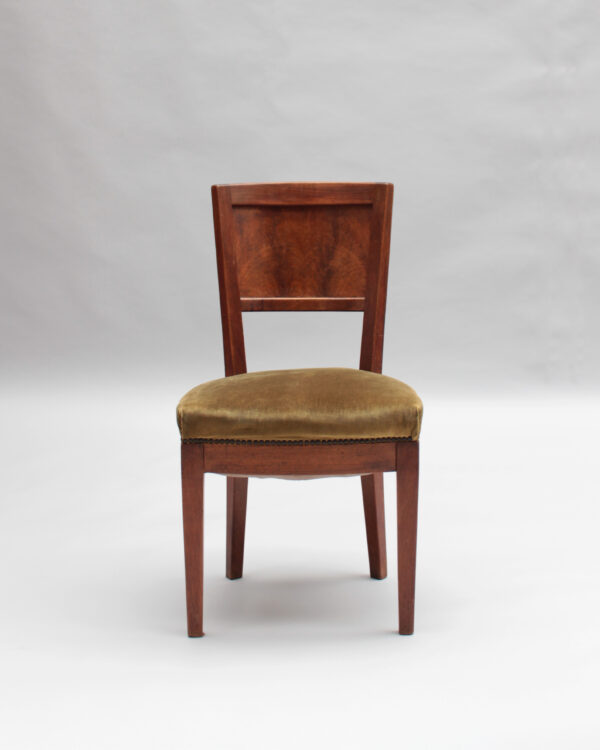 4 Fine French 1930s Walnut side chairs attributed to Francis Jourdain - Image 6