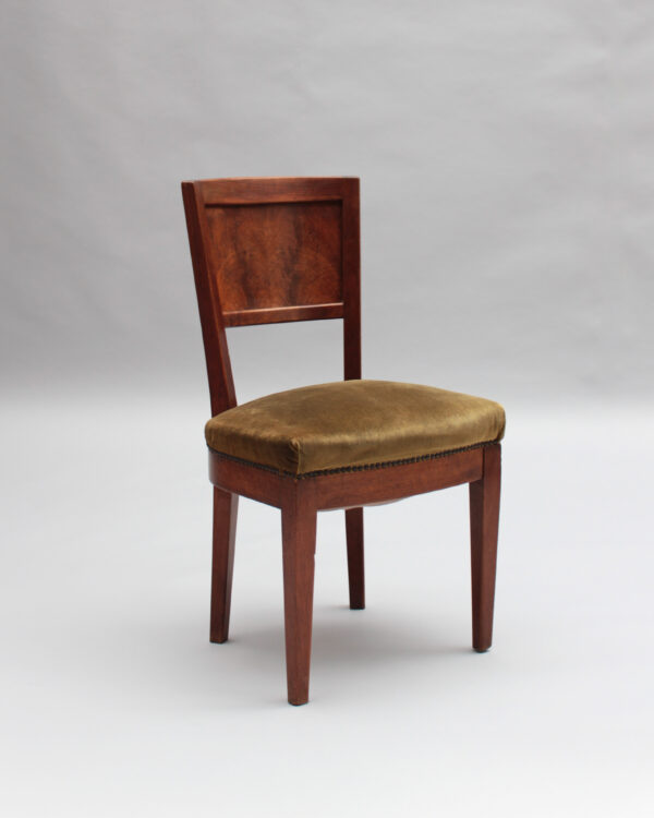 4 Fine French 1930s Walnut side chairs attributed to Francis Jourdain - Image 7
