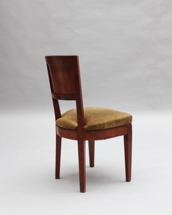 4 Fine French 1930s Walnut side chairs attributed to Francis Jourdain - Image 9